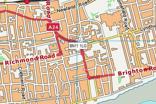 BN11 1LG map - OS VectorMap District (Ordnance Survey) BN11 1LG map - OS VectorMap District (Ordnance Survey)