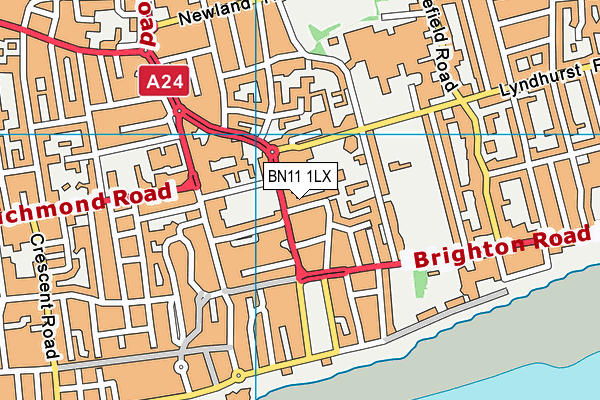 BN11 1LX map - OS VectorMap District (Ordnance Survey) BN11 1LX map - OS VectorMap District (Ordnance Survey)