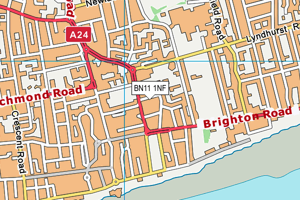 BN11 1NF map - OS VectorMap District (Ordnance Survey) BN11 1NF map - OS VectorMap District (Ordnance Survey)