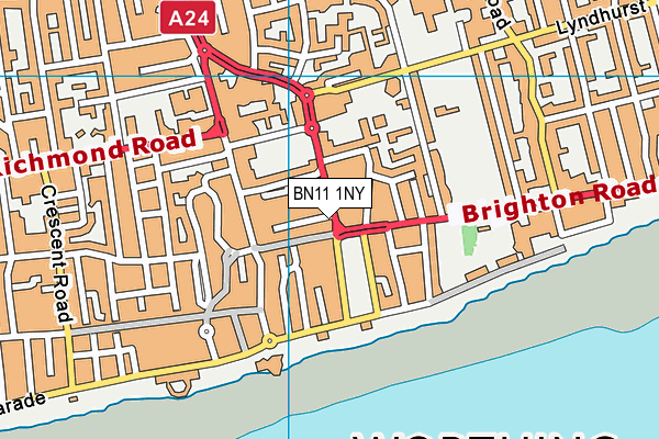 BN11 1NY map - OS VectorMap District (Ordnance Survey)