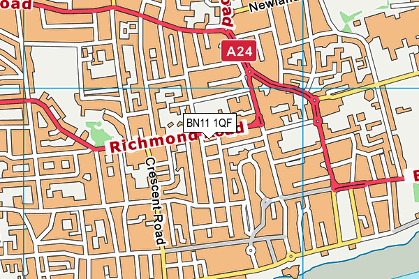 BN11 1QF map - OS VectorMap District (Ordnance Survey) BN11 1QF map - OS VectorMap District (Ordnance Survey)