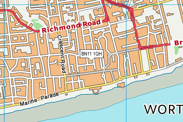 BN11 1QH map - OS VectorMap District (Ordnance Survey)