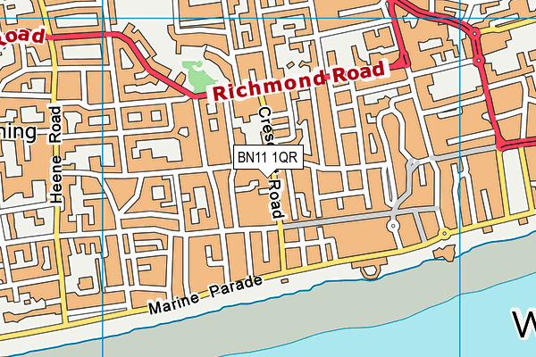 BN11 1QR map - OS VectorMap District (Ordnance Survey)
