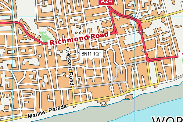 BN11 1QT map - OS VectorMap District (Ordnance Survey) BN11 1QT map - OS VectorMap District (Ordnance Survey)
