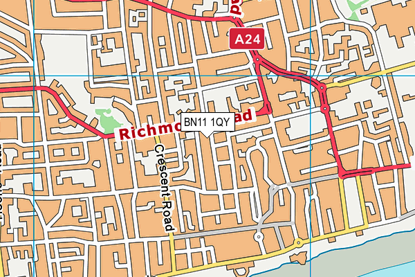 BN11 1QY map - OS VectorMap District (Ordnance Survey) BN11 1QY map - OS VectorMap District (Ordnance Survey)