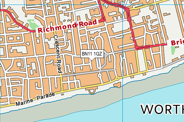 BN11 1QZ map - OS VectorMap District (Ordnance Survey)