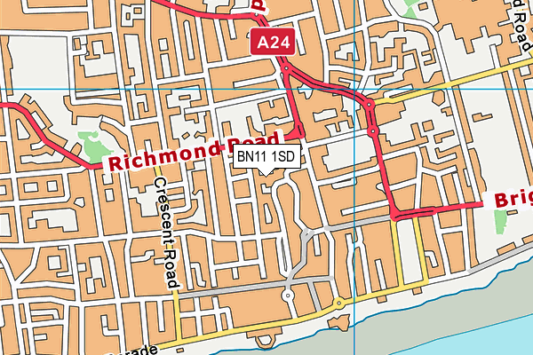 BN11 1SD map - OS VectorMap District (Ordnance Survey) BN11 1SD map - OS VectorMap District (Ordnance Survey)