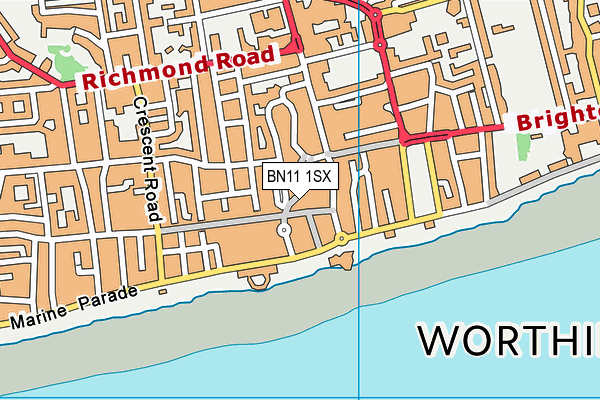 BN11 1SX map - OS VectorMap District (Ordnance Survey)