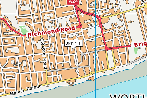 BN11 1TF map - OS VectorMap District (Ordnance Survey) BN11 1TF map - OS VectorMap District (Ordnance Survey)