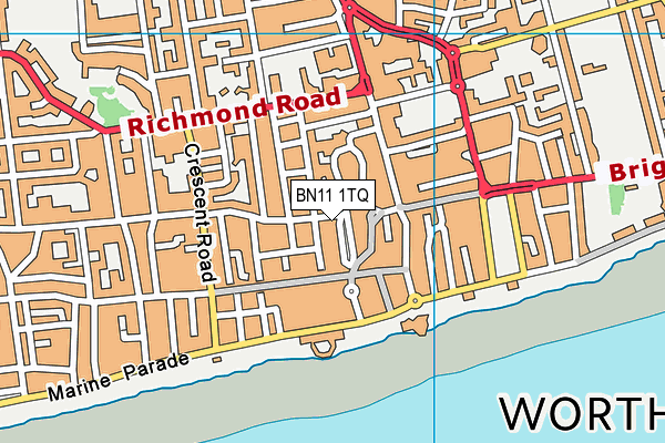 BN11 1TQ map - OS VectorMap District (Ordnance Survey)