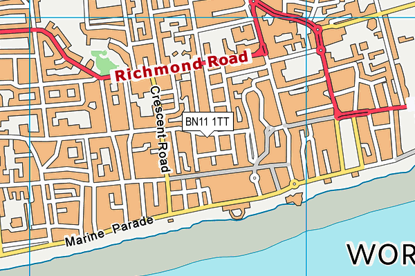 BN11 1TT map - OS VectorMap District (Ordnance Survey) BN11 1TT map - OS VectorMap District (Ordnance Survey)