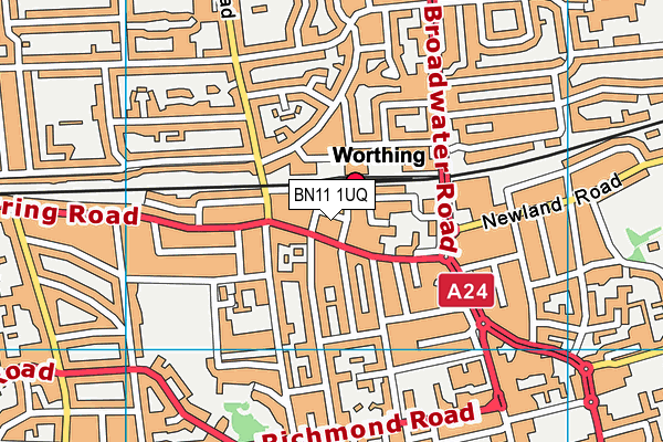 BN11 1UQ map - OS VectorMap District (Ordnance Survey)