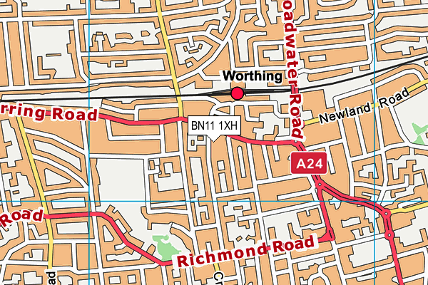 BN11 1XH map - OS VectorMap District (Ordnance Survey) BN11 1XH map - OS VectorMap District (Ordnance Survey)