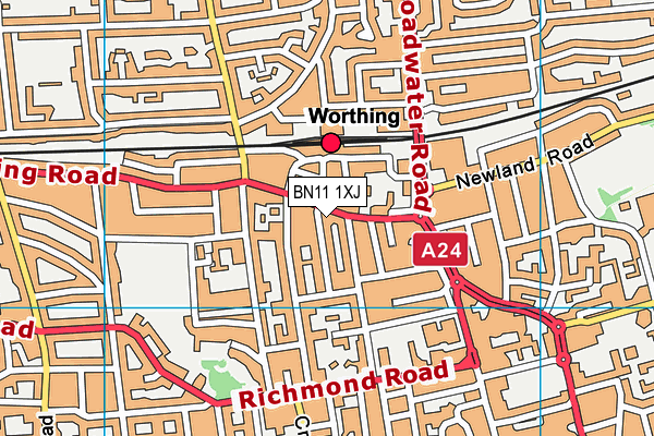 BN11 1XJ map - OS VectorMap District (Ordnance Survey) BN11 1XJ map - OS VectorMap District (Ordnance Survey)