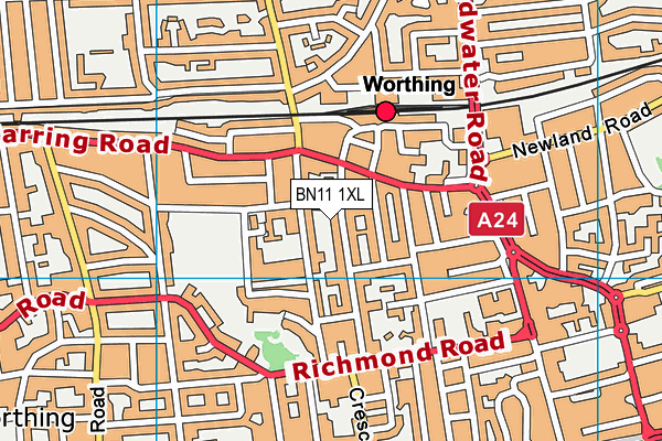 BN11 1XL map - OS VectorMap District (Ordnance Survey) BN11 1XL map - OS VectorMap District (Ordnance Survey)