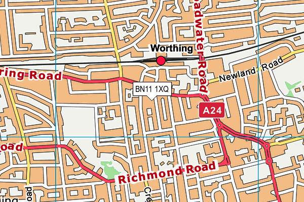 BN11 1XQ map - OS VectorMap District (Ordnance Survey) BN11 1XQ map - OS VectorMap District (Ordnance Survey)