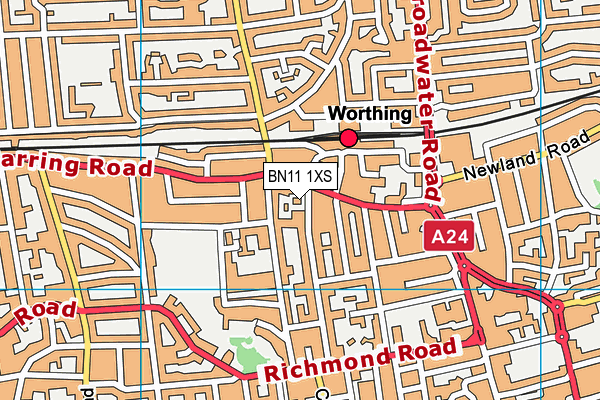 BN11 1XS map - OS VectorMap District (Ordnance Survey)