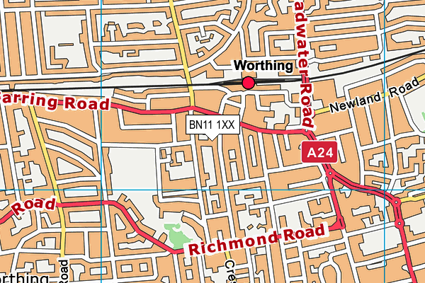 BN11 1XX map - OS VectorMap District (Ordnance Survey) BN11 1XX map - OS VectorMap District (Ordnance Survey)