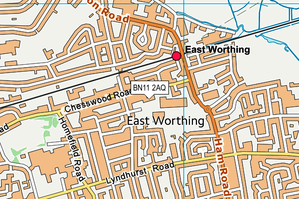 BN11 2AQ map - OS VectorMap District (Ordnance Survey)
