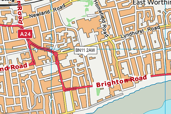 BN11 2AW map - OS VectorMap District (Ordnance Survey) BN11 2AW map - OS VectorMap District (Ordnance Survey)