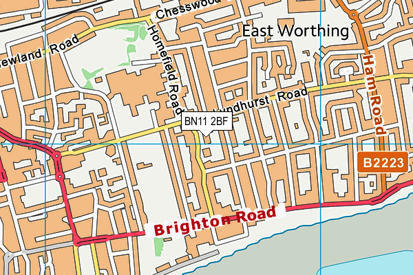 BN11 2BF map - OS VectorMap District (Ordnance Survey) BN11 2BF map - OS VectorMap District (Ordnance Survey)