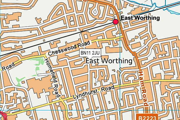 BN11 2JU map - OS VectorMap District (Ordnance Survey)