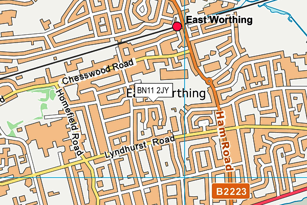 BN11 2JY map - OS VectorMap District (Ordnance Survey)