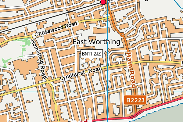 BN11 2JZ map - OS VectorMap District (Ordnance Survey) BN11 2JZ map - OS VectorMap District (Ordnance Survey)