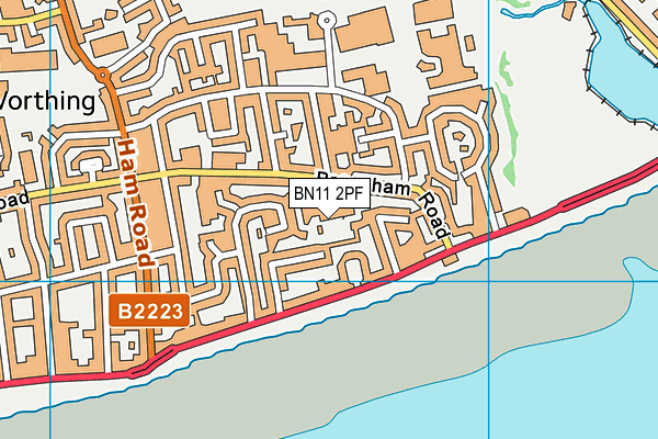 BN11 2PF map - OS VectorMap District (Ordnance Survey) BN11 2PF map - OS VectorMap District (Ordnance Survey)