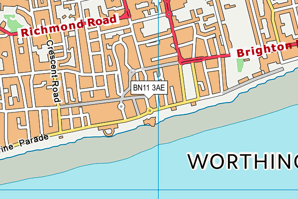 BN11 3AE map - OS VectorMap District (Ordnance Survey) BN11 3AE map - OS VectorMap District (Ordnance Survey)