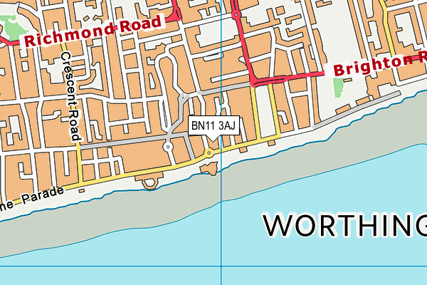 BN11 3AJ map - OS VectorMap District (Ordnance Survey) BN11 3AJ map - OS VectorMap District (Ordnance Survey)
