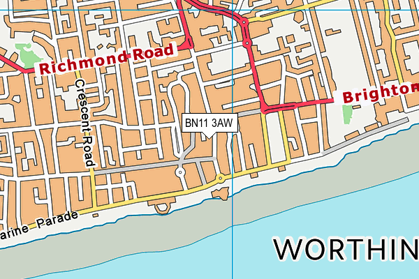 BN11 3AW map - OS VectorMap District (Ordnance Survey) BN11 3AW map - OS VectorMap District (Ordnance Survey)