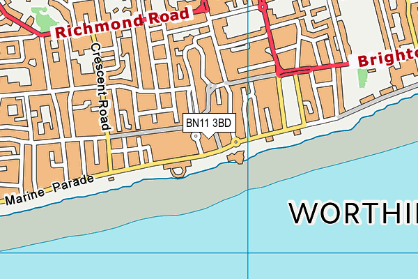 BN11 3BD map - OS VectorMap District (Ordnance Survey)