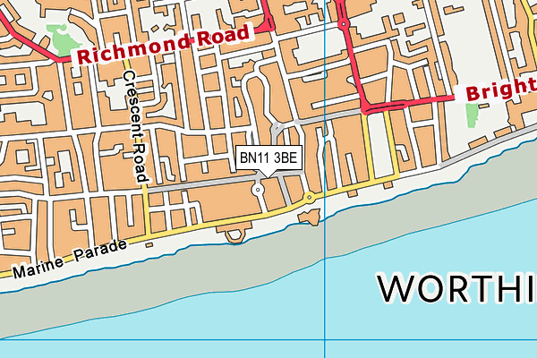BN11 3BE map - OS VectorMap District (Ordnance Survey) BN11 3BE map - OS VectorMap District (Ordnance Survey)