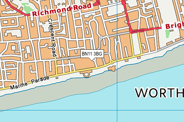 BN11 3BG map - OS VectorMap District (Ordnance Survey)