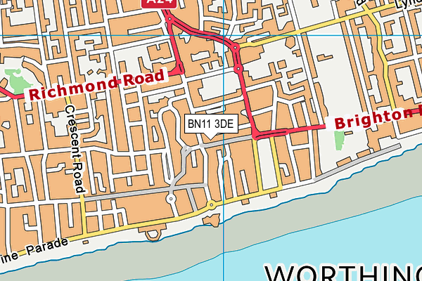 BN11 3DE map - OS VectorMap District (Ordnance Survey) BN11 3DE map - OS VectorMap District (Ordnance Survey)