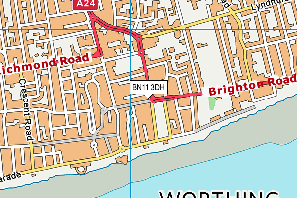 BN11 3DH map - OS VectorMap District (Ordnance Survey) BN11 3DH map - OS VectorMap District (Ordnance Survey)
