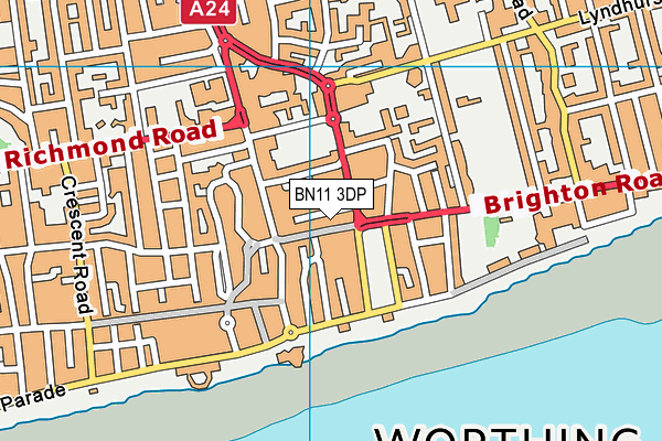 BN11 3DP map - OS VectorMap District (Ordnance Survey) BN11 3DP map - OS VectorMap District (Ordnance Survey)