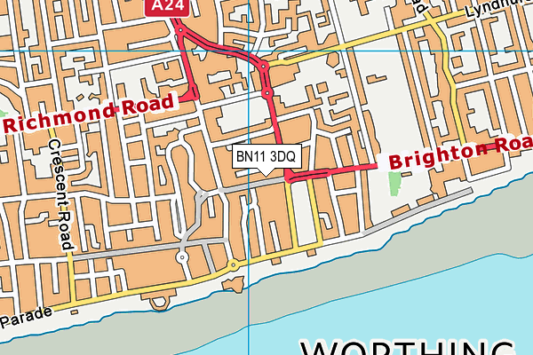 BN11 3DQ map - OS VectorMap District (Ordnance Survey)