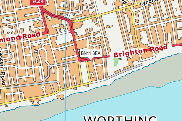 BN11 3EA map - OS VectorMap District (Ordnance Survey) BN11 3EA map - OS VectorMap District (Ordnance Survey)