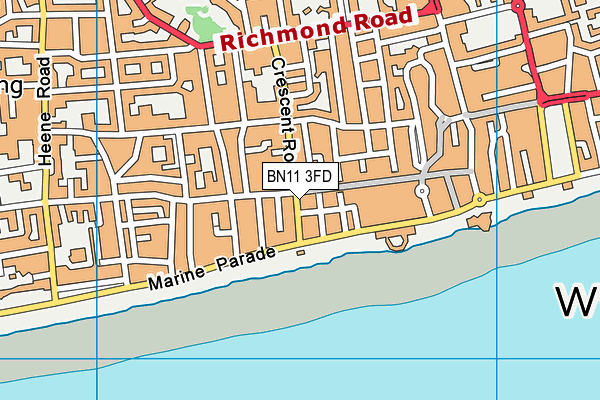 BN11 3FD map - OS VectorMap District (Ordnance Survey) BN11 3FD map - OS VectorMap District (Ordnance Survey)