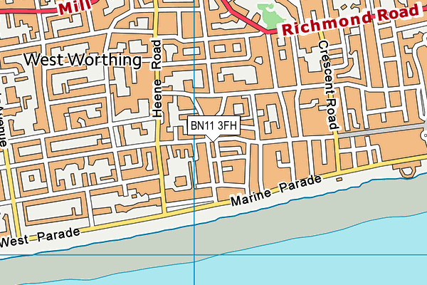 BN11 3FH map - OS VectorMap District (Ordnance Survey) BN11 3FH map - OS VectorMap District (Ordnance Survey)