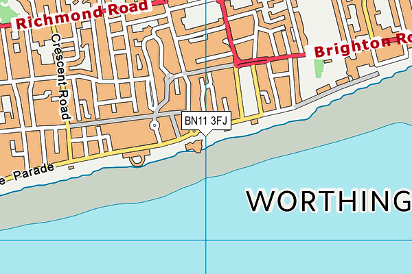 BN11 3FJ map - OS VectorMap District (Ordnance Survey) BN11 3FJ map - OS VectorMap District (Ordnance Survey)