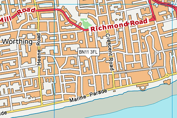 BN11 3FL map - OS VectorMap District (Ordnance Survey) BN11 3FL map - OS VectorMap District (Ordnance Survey)