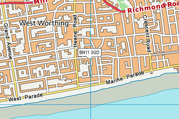 BN11 3GD map - OS VectorMap District (Ordnance Survey) BN11 3GD map - OS VectorMap District (Ordnance Survey)