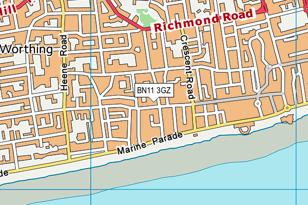 BN11 3GZ map - OS VectorMap District (Ordnance Survey) BN11 3GZ map - OS VectorMap District (Ordnance Survey)