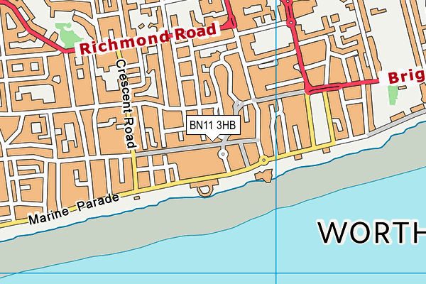 BN11 3HB map - OS VectorMap District (Ordnance Survey)