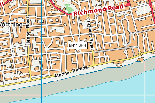 BN11 3HH map - OS VectorMap District (Ordnance Survey) BN11 3HH map - OS VectorMap District (Ordnance Survey)