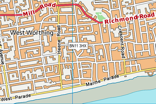 BN11 3HX map - OS VectorMap District (Ordnance Survey) BN11 3HX map - OS VectorMap District (Ordnance Survey)