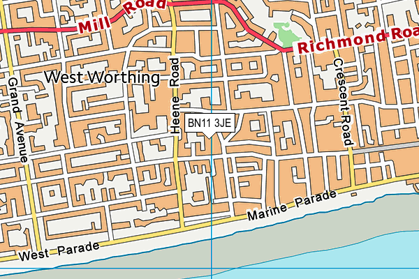 BN11 3JE map - OS VectorMap District (Ordnance Survey) BN11 3JE map - OS VectorMap District (Ordnance Survey)